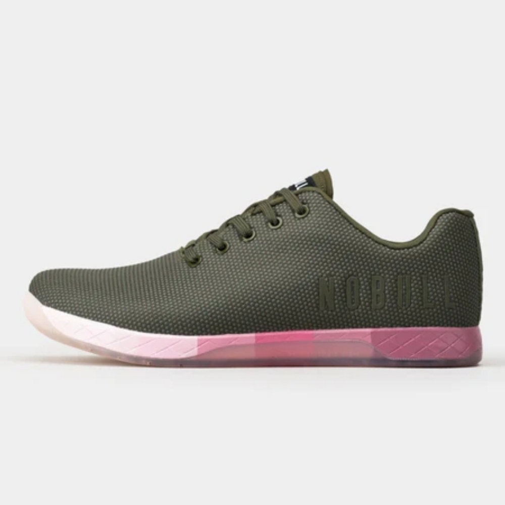 EUC NoBull Gradient Trainer Army Green Pink Low Women 8.5